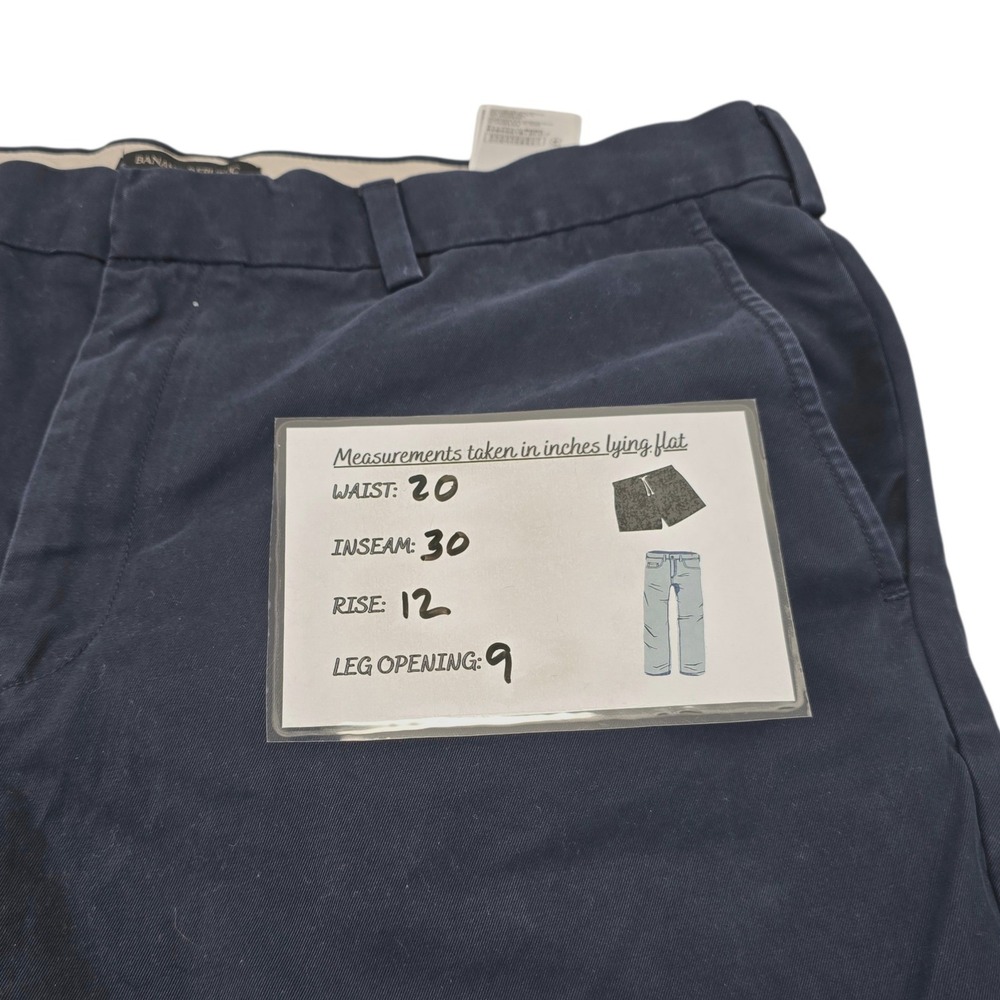 Banana Republic Aiden Chino Pants Mens 38x32 Navy Cotton Straight Flat Front - Picture 9 of 9